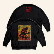 Godzilla Merch Godzilla Vs Destoroyah 30Th Anniversary Scene Illustration Sweatshirt Fan Gifts - Lilybirchmarket