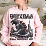 Godzilla World Destruction Tour Sweatshirt Godzilla Merch Gifts For Sister - Lilybirchmarket
