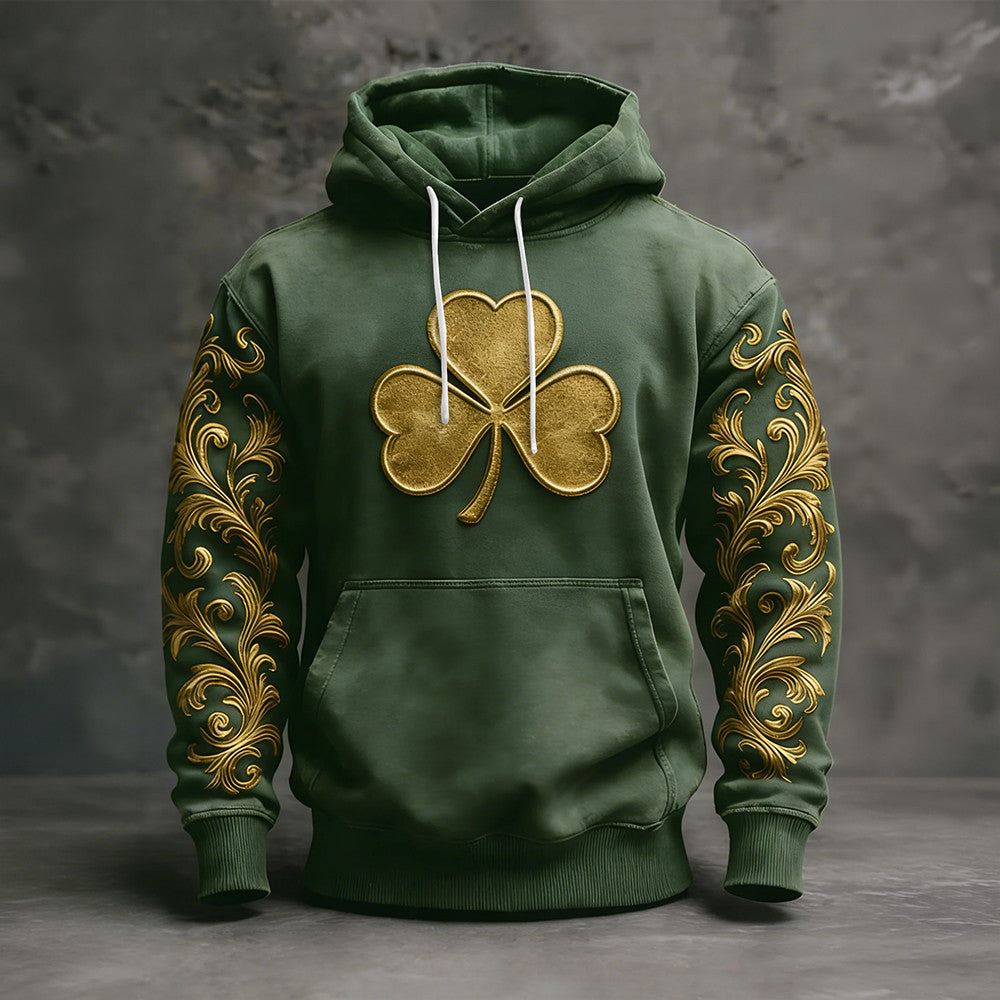 Golden Shamrock Design Hoodie St Patrick's Day 2026 Hooded Sweatshirt Gift Idea - Lilybirchmarket