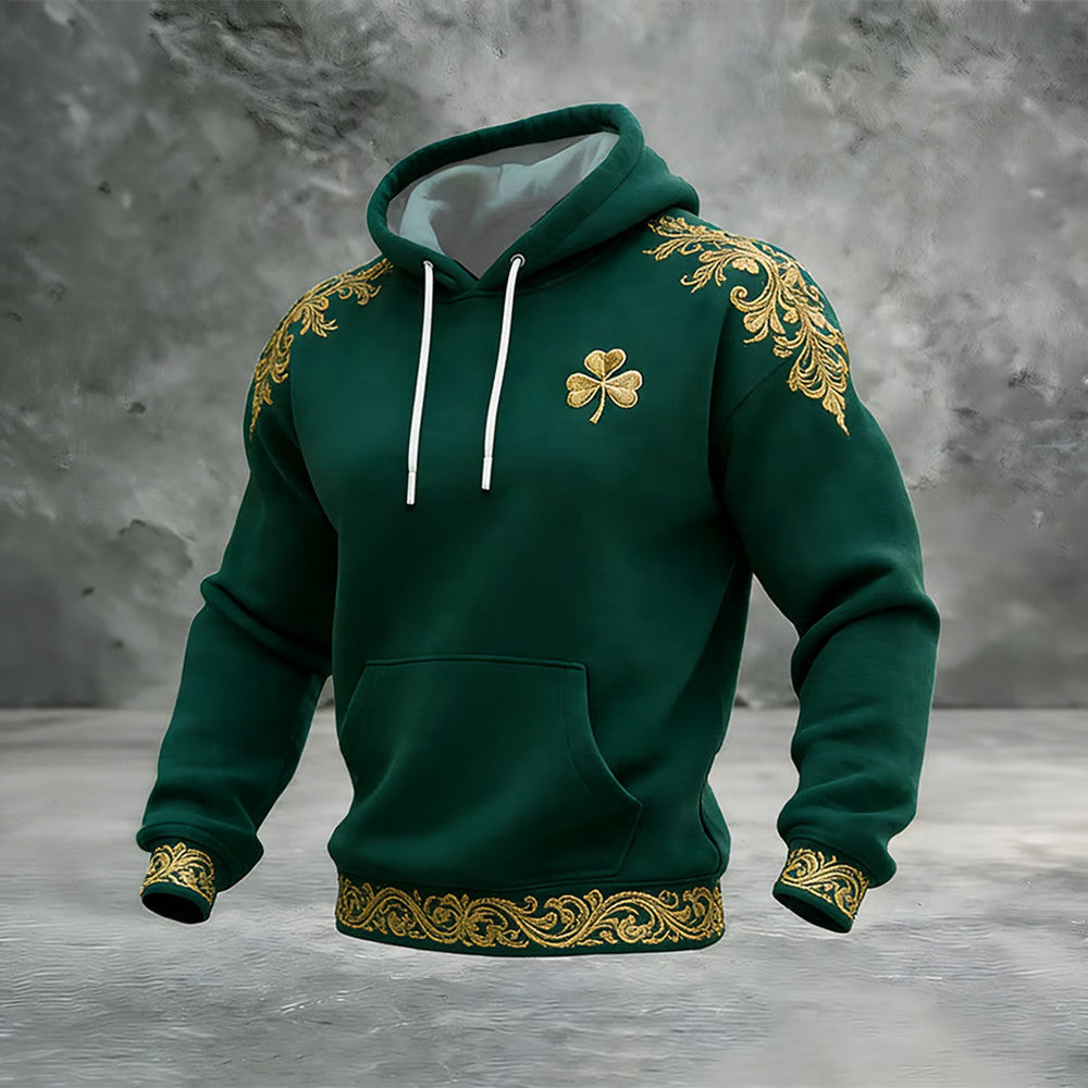 Golden Shamrock St Patrick's Day Hoodie St Patrick's Day Hooded Sweatshirt Gift Ideas - Lilybirchmarket
