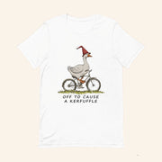 Goose Off To Cause A Kerfuffle T-Shirt Goose Riding A Bicycle Shirt Funny Gifts - Lily Birch Market