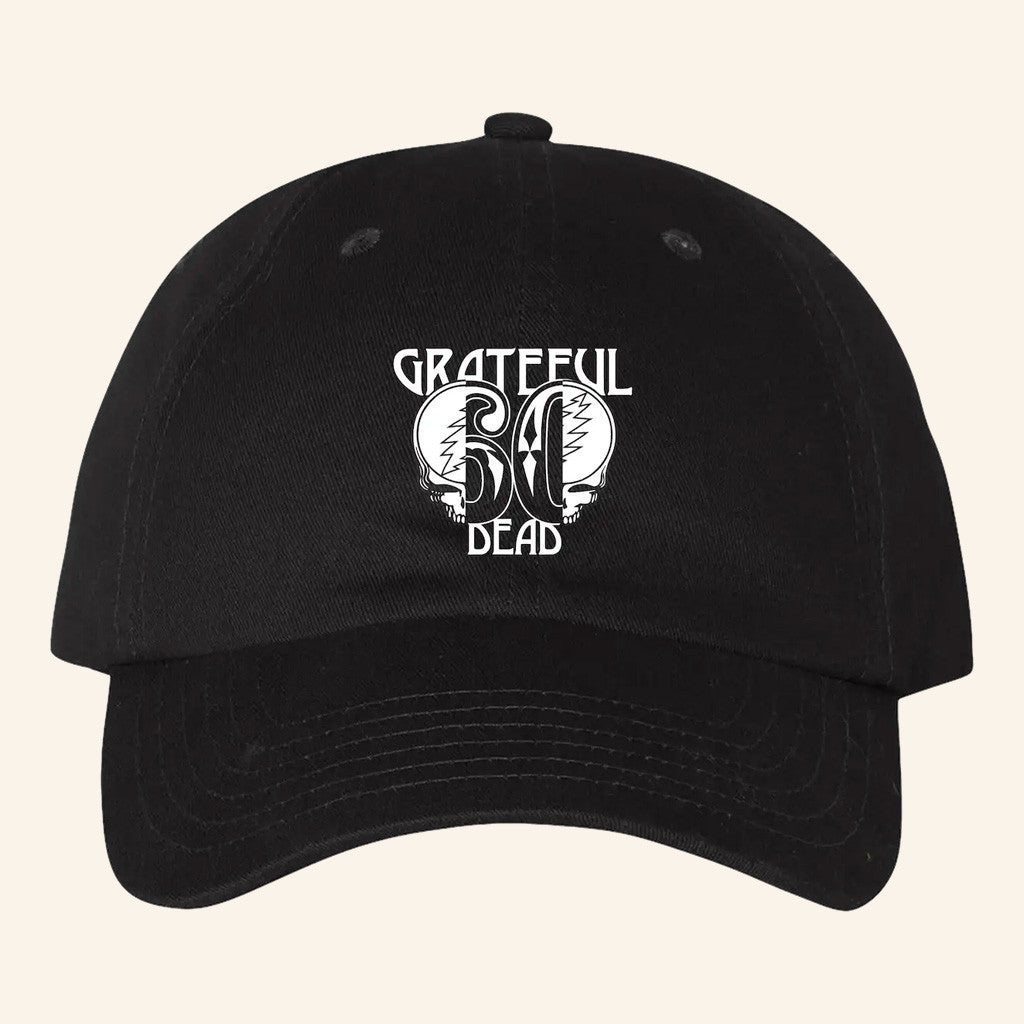 Grateful Dead Merch Embroidered 60th Anniversary Hat Best Gifts For Music Lovers - Lilybirchmarket