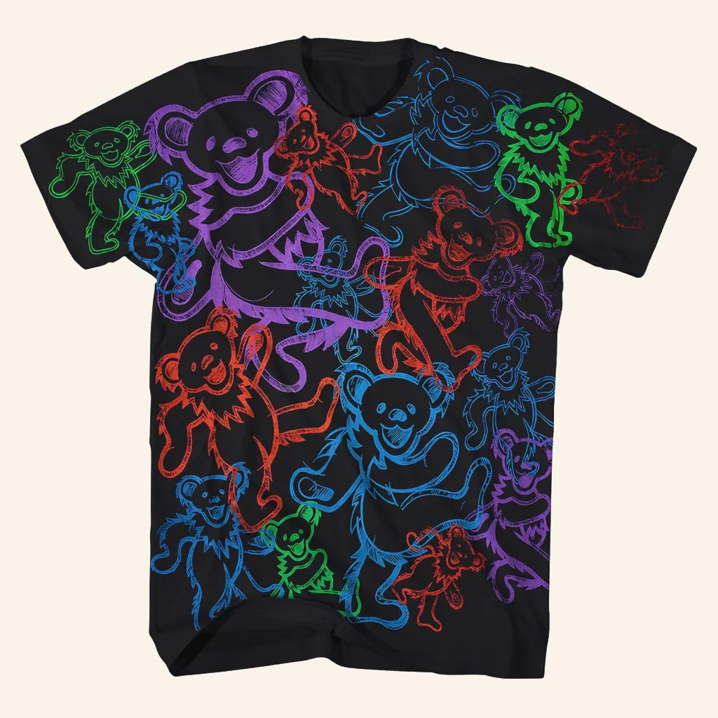 Grateful Dead Merch Rainbow Dancing Bears Shirt Presents For Rock Lovers - Lily Birch Market