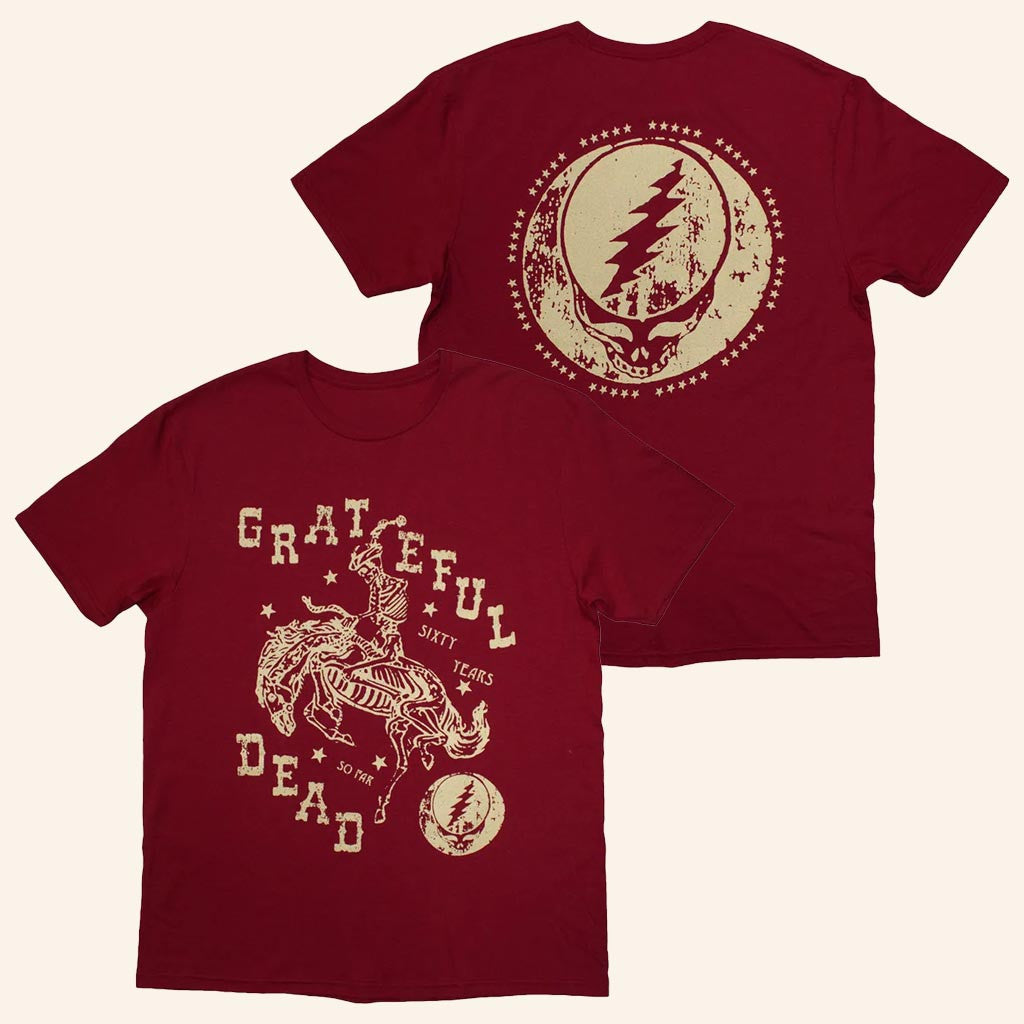 Grateful Dead Merch Skeleton Horse T-Shirt Gifts For Rock Music Lovers - Lily Birch Market