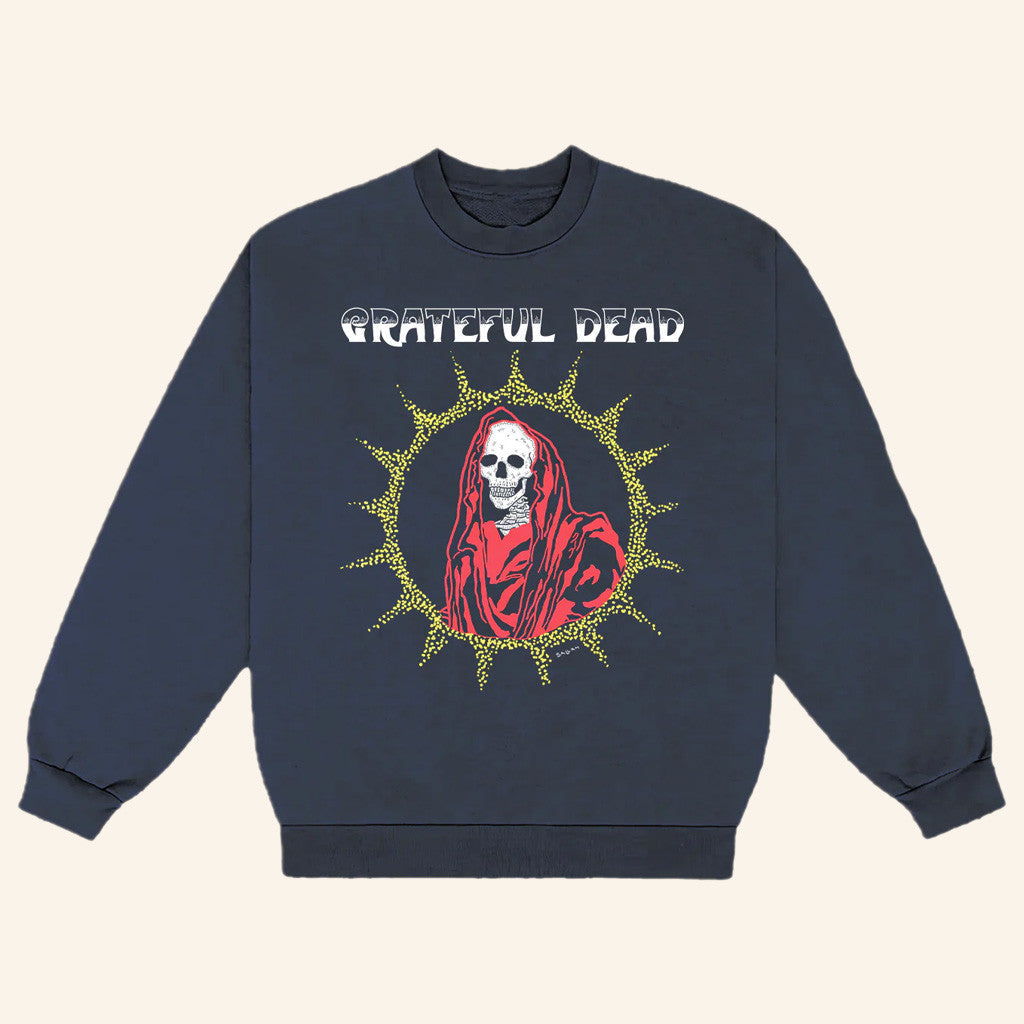 Grateful Dead Merch Skull Desert Skelly Crewneck Sweatshirt Gifts For Dudes - Lilybirchmarket