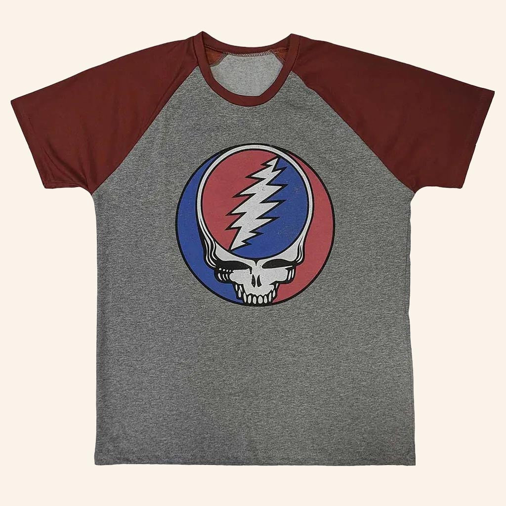 Grateful Dead Merch Steal Your Face Raglan Shirt Cool Gifts For Rock Lovers - Lily Birch Market