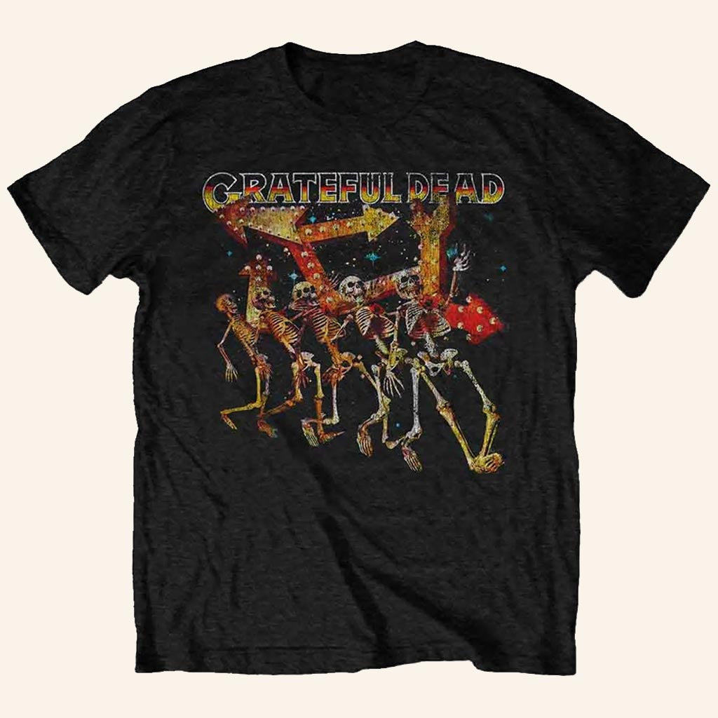 Grateful Dead Merch Truckin Skellies Vintage T-Shirt Presents For Rock Lovers - Lily Birch Market