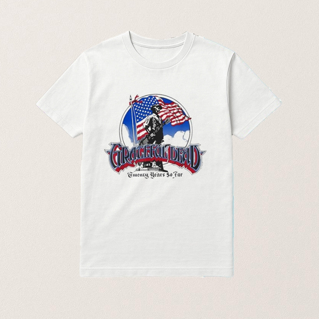 Grateful Dead Twenty Years So Far American Flag Vintage Shirt Grateful Dead Merch Fan Gifts - Lily Birch Market