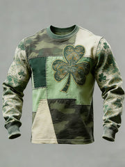  Green St Patrick's Day Irish Shamrock Pullover Long Sleeve Shirt Shamrock Gift Ideas - TradiViet