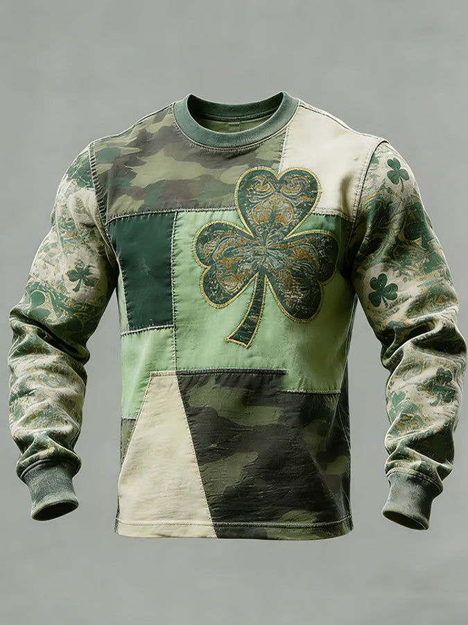  Green St Patrick's Day Irish Shamrock Pullover Long Sleeve Shirt Shamrock Gift Ideas - TradiViet