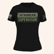 Grunt Style Merch Shenanigans Supervisor T-Shirt Black Patriotic Gifts For Her - Lily Birch Market