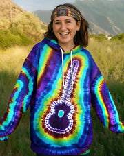 Guitar Tie Dye Hoodie Women's Trendy Apparel Best Gifts For Guitar Lovers - Lilybirchmarket