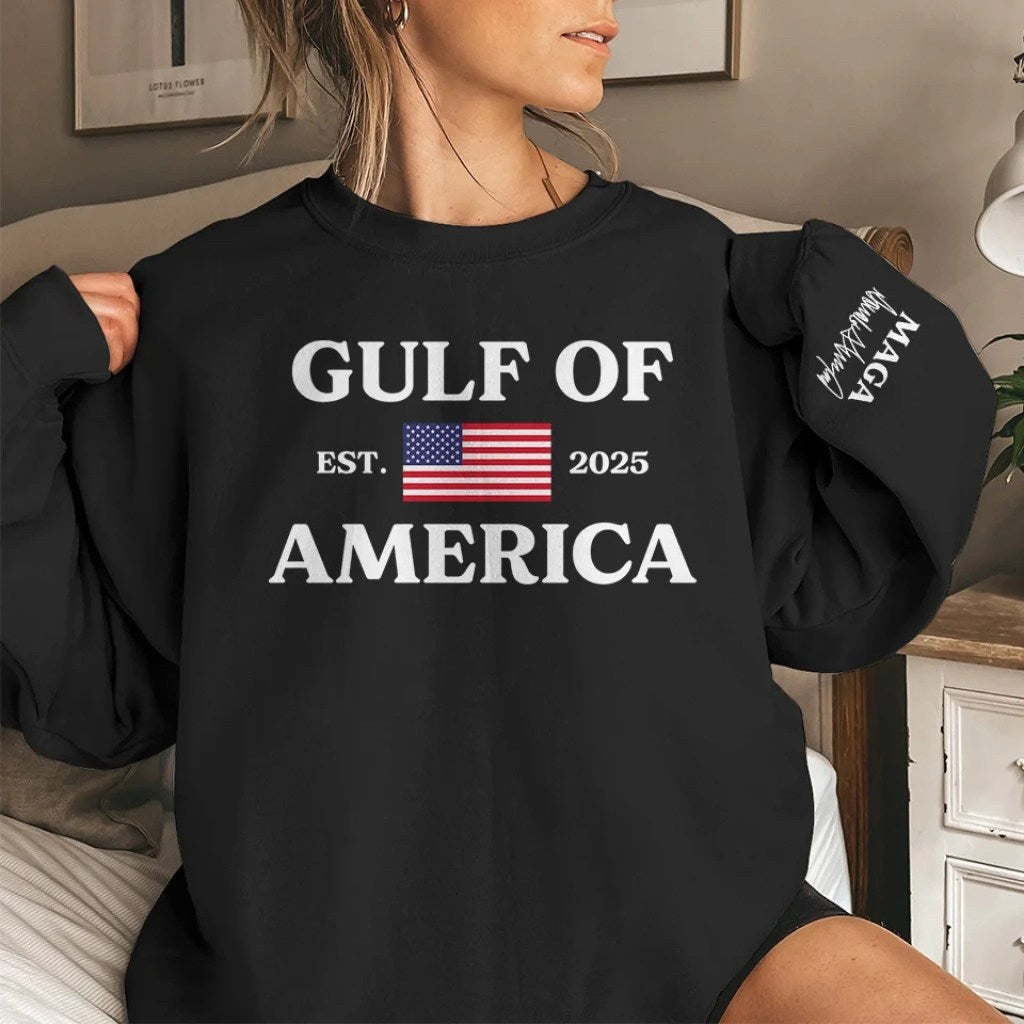 Gulf Of America Trump 2025 Sweatshirt MAGA Merch Patriotic Sweatshirt Gifts For Trump Lovers - Lilybirchmarket