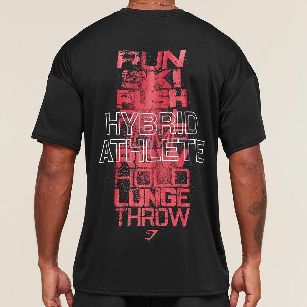 Gymshark Merch Hybrid Athlete Black T-Shirt Cool Gifts For Husband - Lily Birch Market
