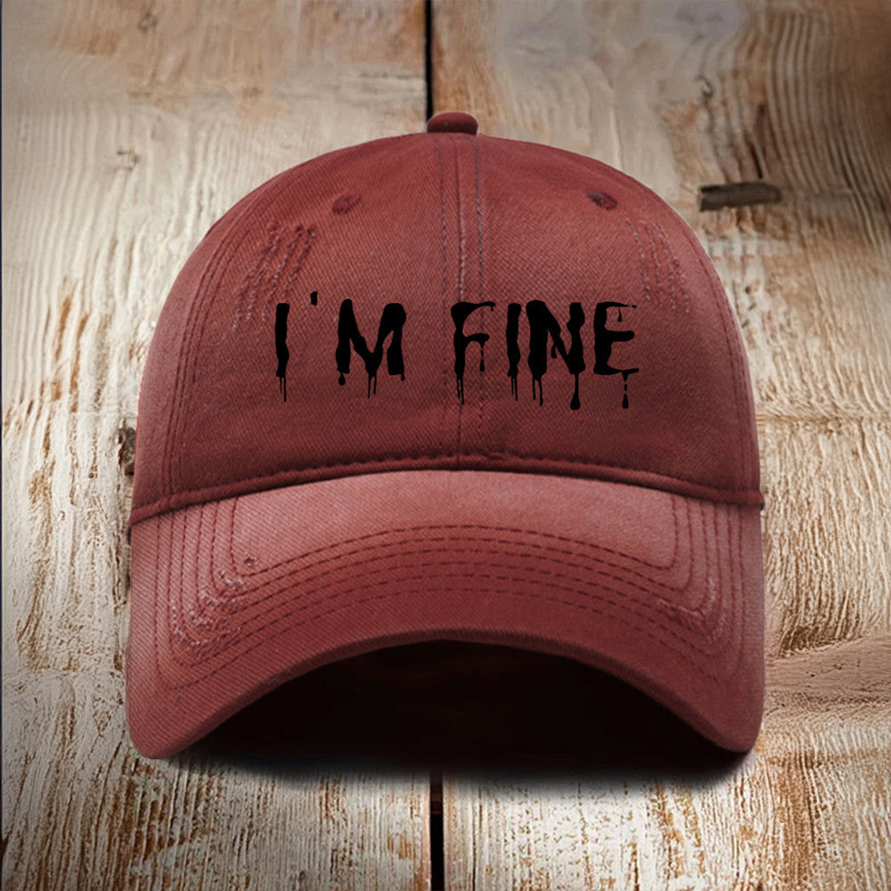 Halloween Bloody I'm Fine Hat Scary Horror Halloween Hat Gifts For Husband - Lilybirchmarket