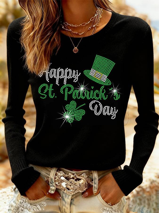  Happy St Patrick Day Long Sleeve Shirt St Patrick's Day Clover Clothing Gift For Her - TradiViet