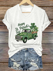  Happy St Patrick's Day V-neck T-Shirt Best St Pattys Day Shirts Gifts For Women - TradiViet