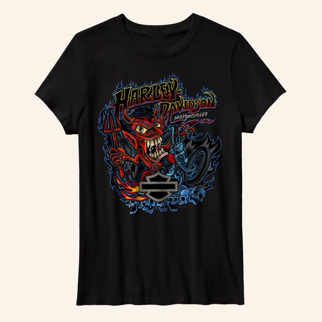Harley Davidson Merch Devil On Wheels Shirt Best Birthday Gift For Him - Lily Birch Market