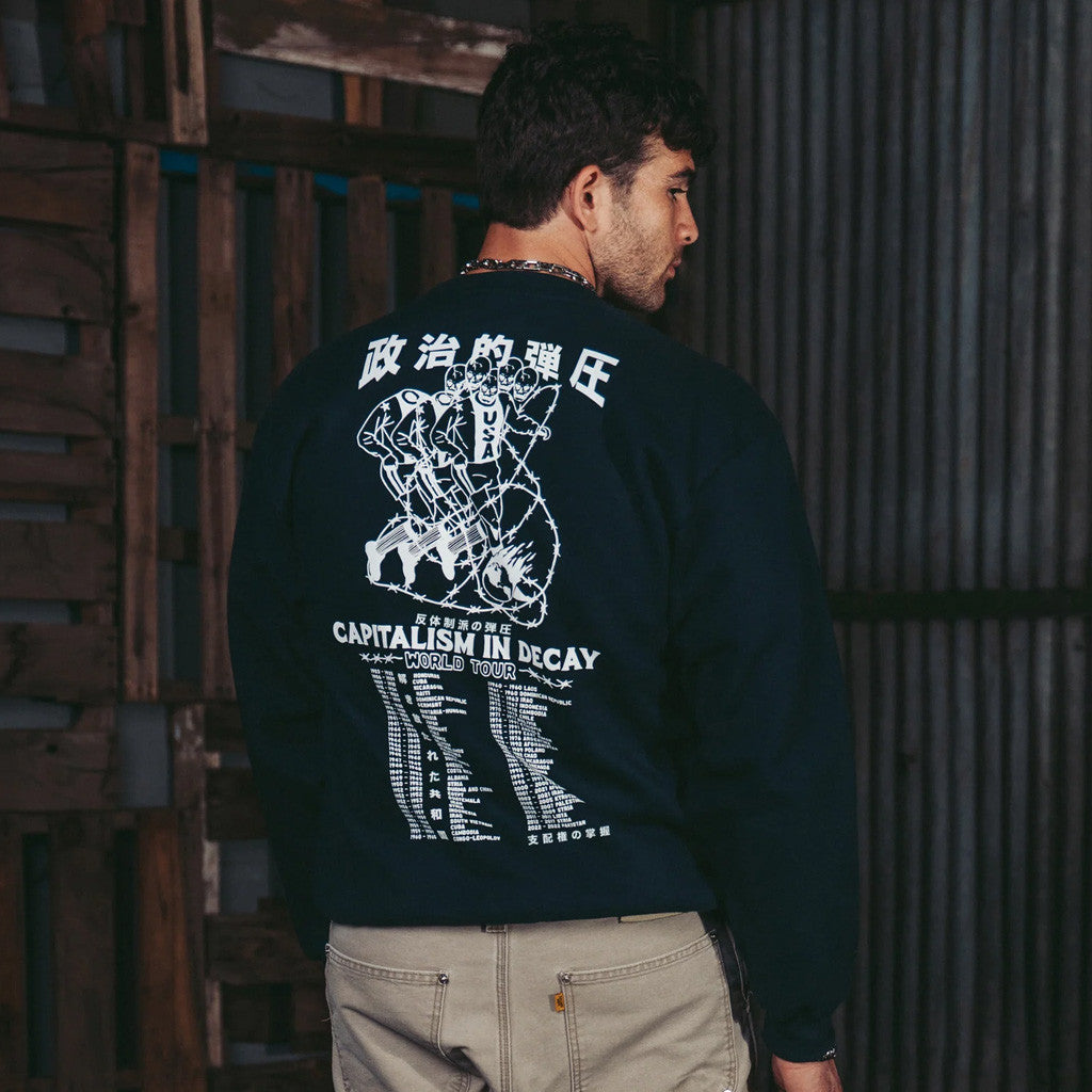 Hasan Piker Merch Capitalism In Decay Crewneck Sweatshirt Dad Christmas Gifts - Lilybirchmarket