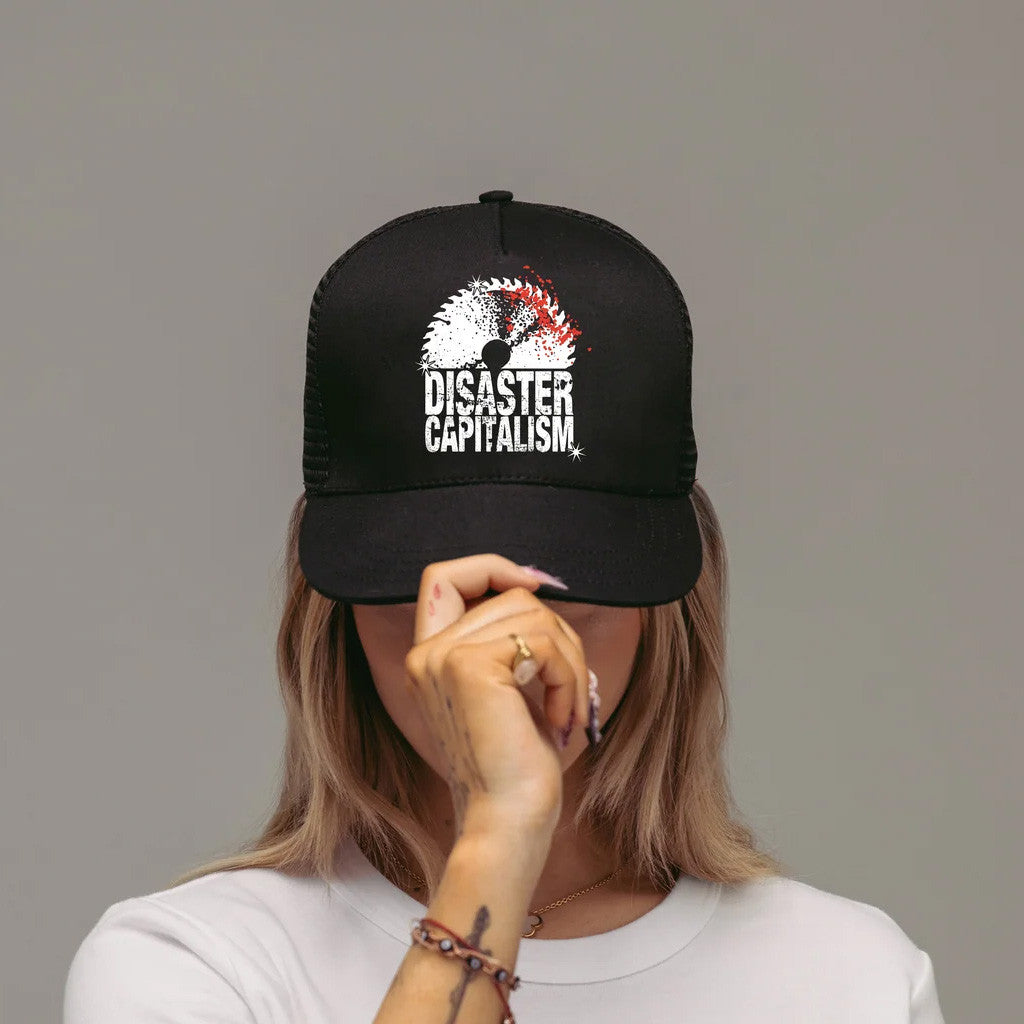 Hasan Piker Merch Disaster Capitalism Saw Blade Trucker Hat Husband Christmas Gift Ideas - Lilybirchmarket