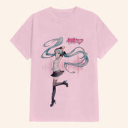 Hatsune Miku Merch Dancing Pink T-Shirt Best Gifts For Music Lovers - Lily Birch Market