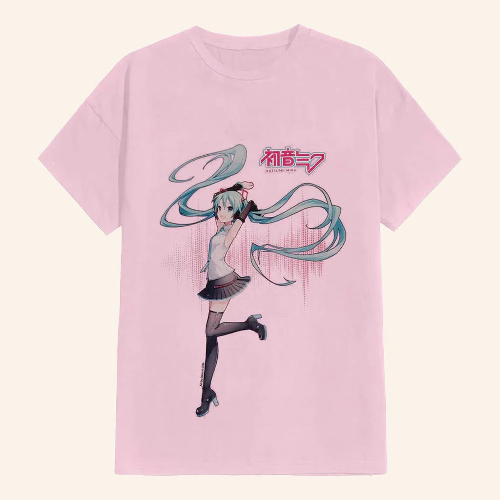 Hatsune Miku Merch Dancing Pink T-Shirt Best Gifts For Music Lovers - Lily Birch Market