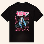 Hatsune Miku Merch Hatsune Miku Star Background T-Shirt Gifts For Fans - Lily Birch Market