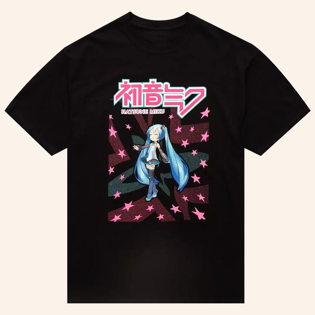 Hatsune Miku Merch Hatsune Miku Star Background T-Shirt Gifts For Fans - Lily Birch Market