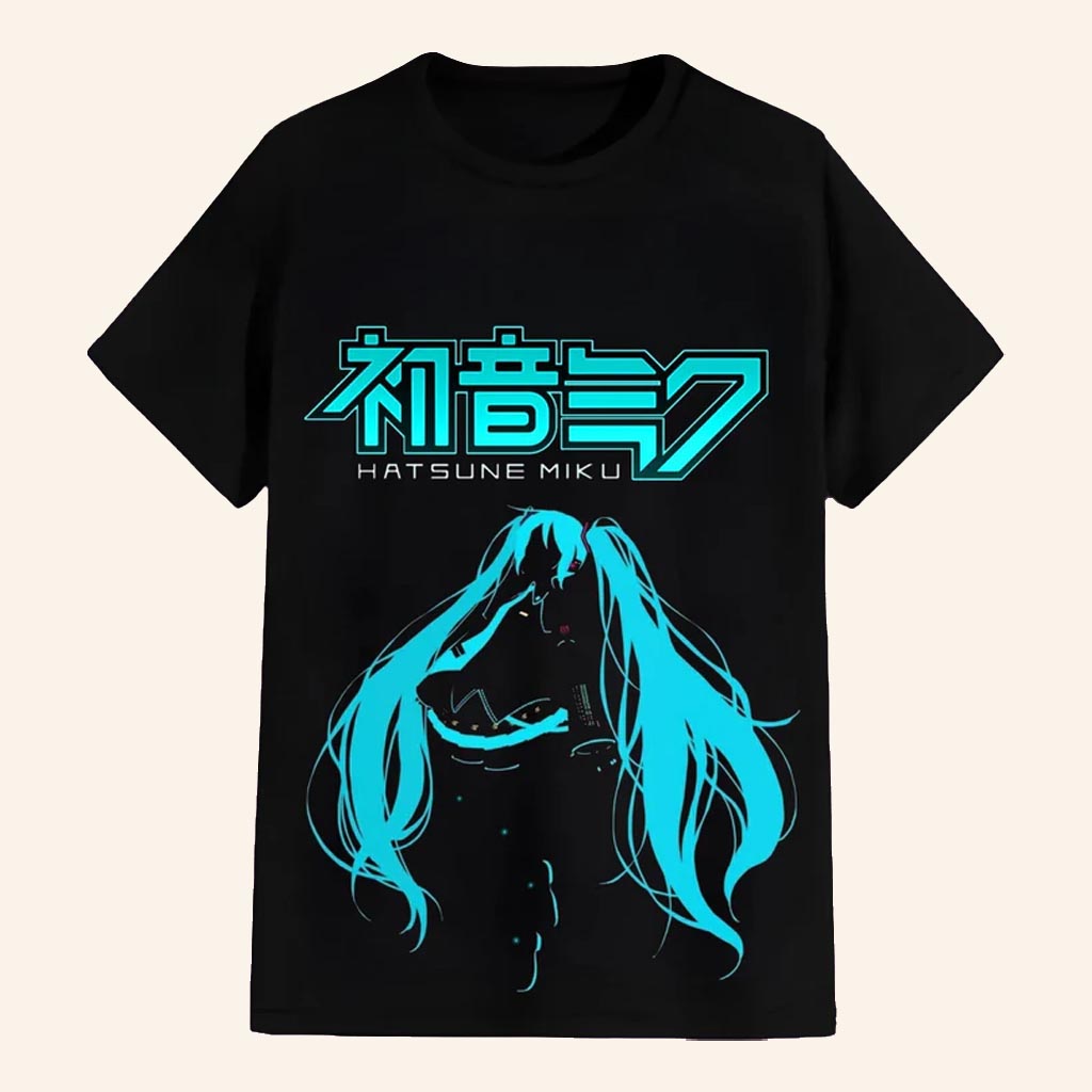 Hatsune Miku Merch Hatsune Miku T-Shirt Black Gifts For Boyfriend - Lily Birch Market