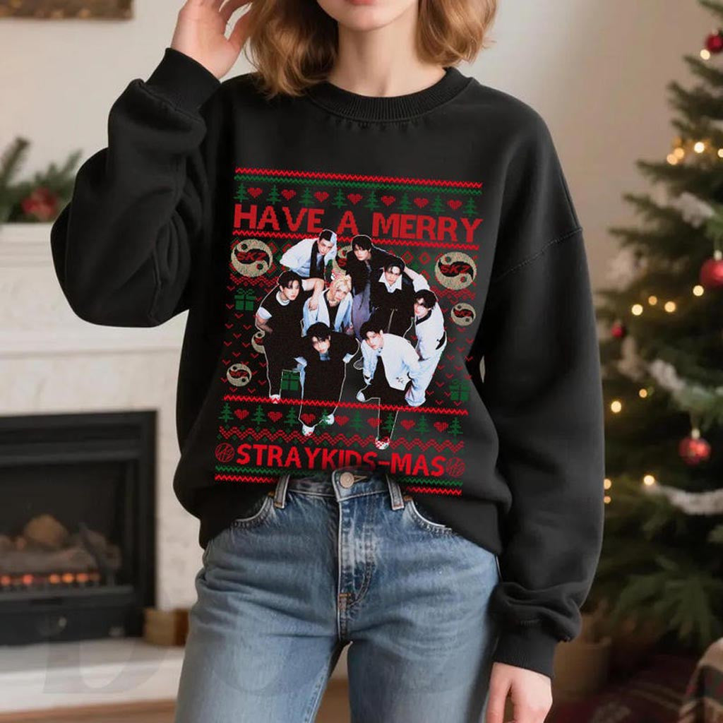 Have A Merry Stray Kids Mas Sweatshirt All I Want For Christmas Is Stray Kids Sweatshirt - Lilybirchmarket