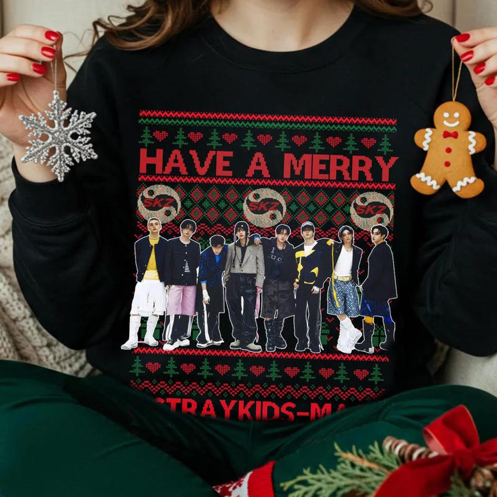 Have A Merry Stray Kids Mas Sweatshirt All I Want For Christmas Is Stray Kids Ugly Sweatshirt - Lilybirchmarket