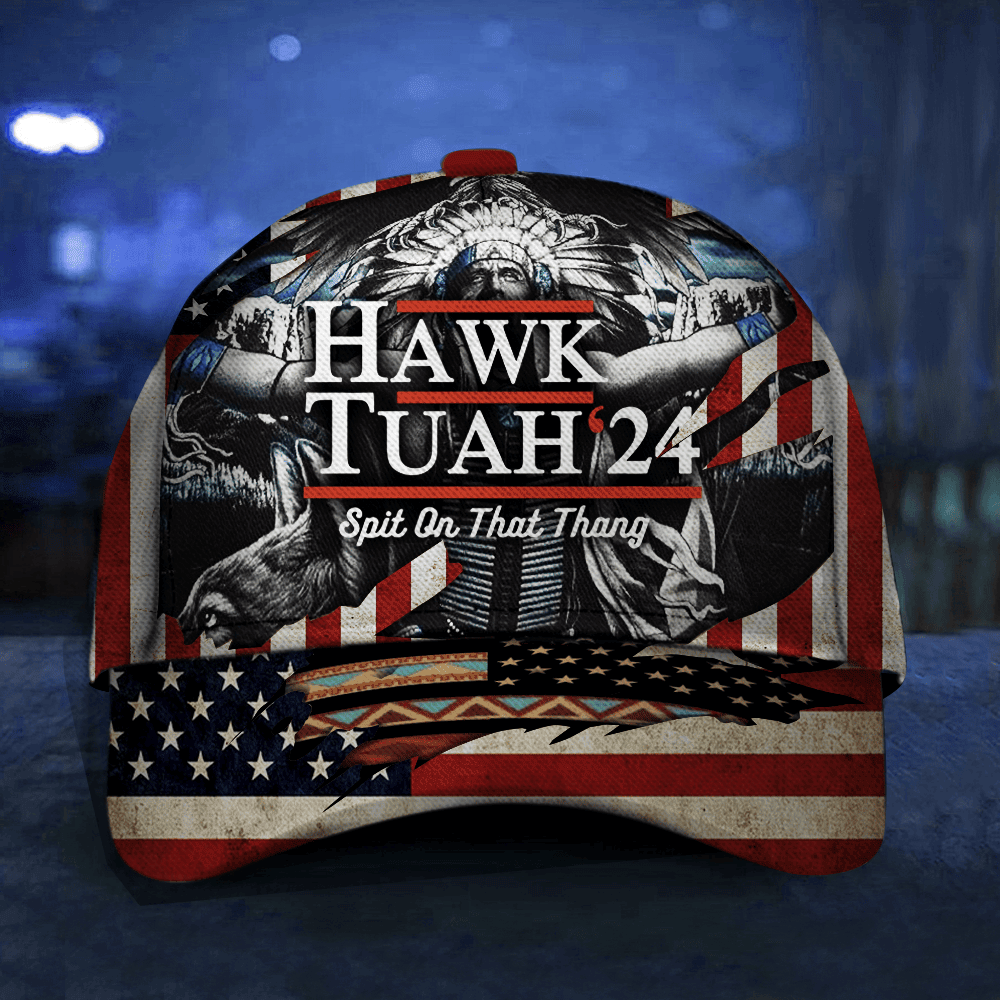 Hawk Tuah 24 Spit On That Thang Hat Native American Hawk Tuah Hat Funny Gifts - Lilybirchmarket