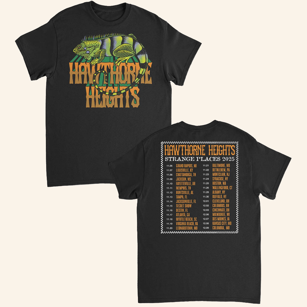 Hawthorne Heights Merch Strange Places Tour T-Shirt Presents For Rock Music Lovers - Lily Birch Market