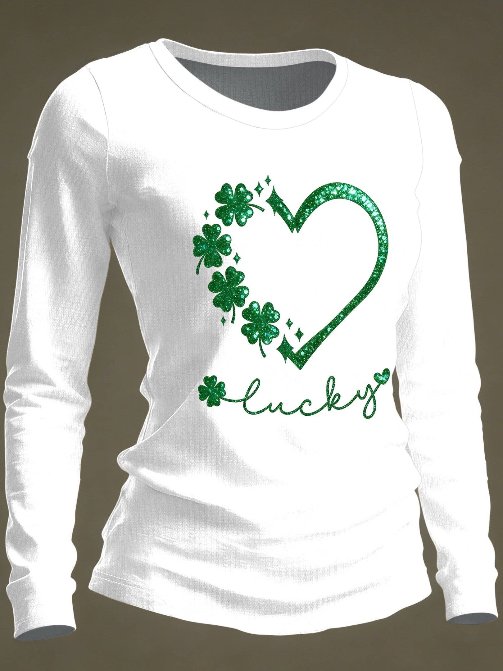  Heart Shamrock Lucky Long Sleeve Shirt Happy St Patrick's Day Gifts For Women - TradiViet