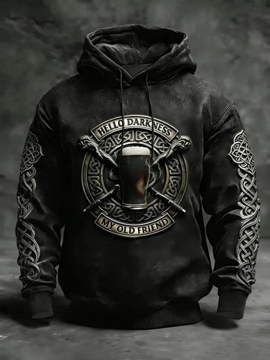 Hello Darkness My Old Friend Hoodie Men's Paddy's Day Apparel Gifts For Him Ireland - Lilybirchmarket