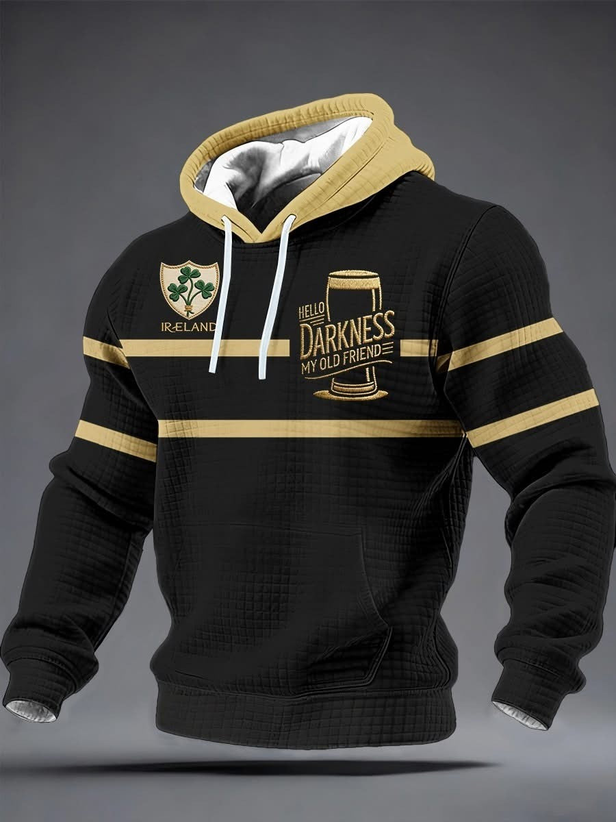 Hello Darkness My Old Friend Hoodie Men's Patrick's Day Apparel Gifts For Him Ireland - Lilybirchmarket