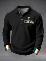  Hello Darkness My Old Friend Long Sleeve Polo Shirt St Patrick's Day Clothes Gift For Irish Him - TradiViet