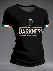  Hello Darkness My Old Friend Shirt St Patrick's Day T-Shirt Black Gifts For Ireland Women's - TradiViet