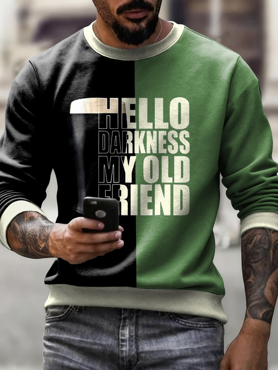  Hello Darkness My Old Friend Sweatshirt St Patrick's Day Men's Clothing Gift For Irish - TradiViet
