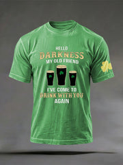 Hello Darkness My Old Friend T-Shirt Green St Patrick's Day Shirts St Pattys Day Gifts - TradiViet