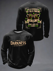  Hello Darkness My Old Friend Waffle Long Sleeve T-Shirt Saint Patricks Day Shirts Men's Apparel - TradiViet
