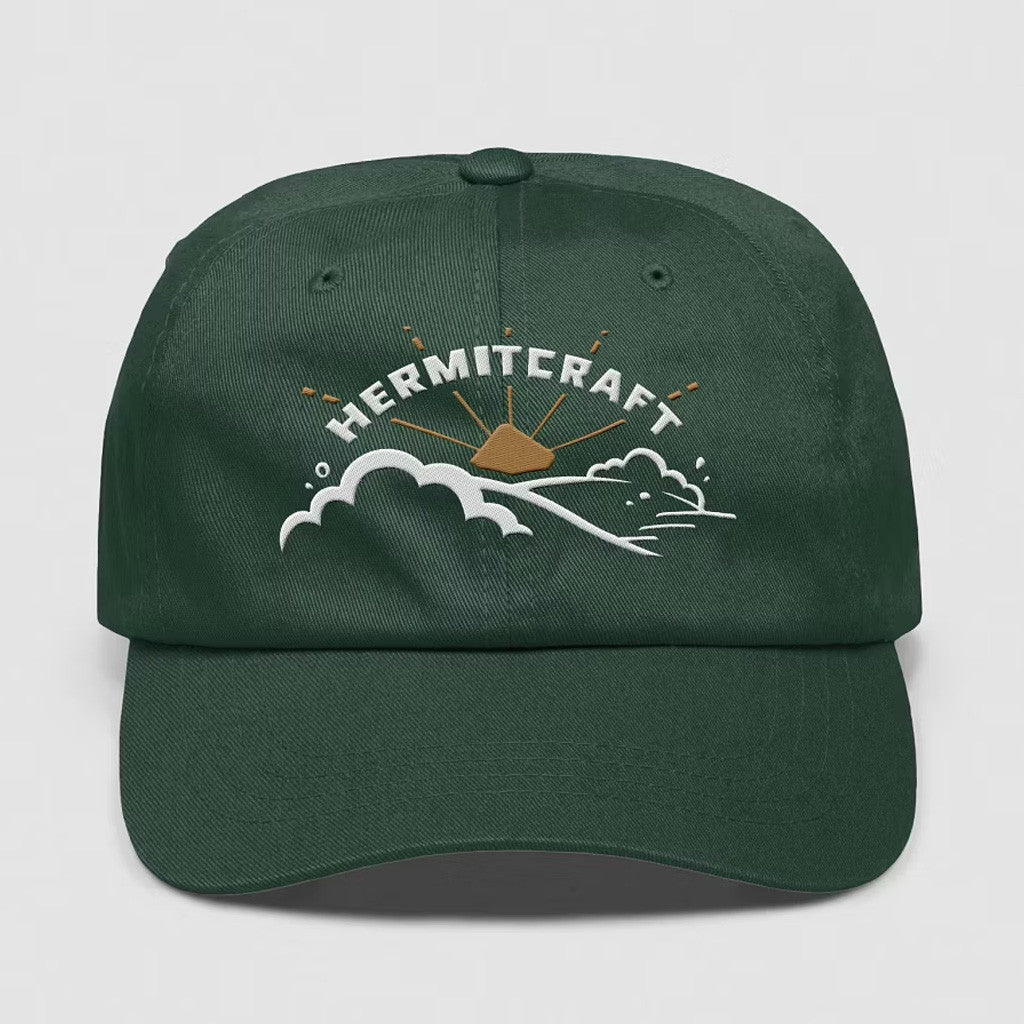Hermitcraft Merch Forest Green Sunrise Hat Embroidered Gift For Dudes - Lilybirchmarket