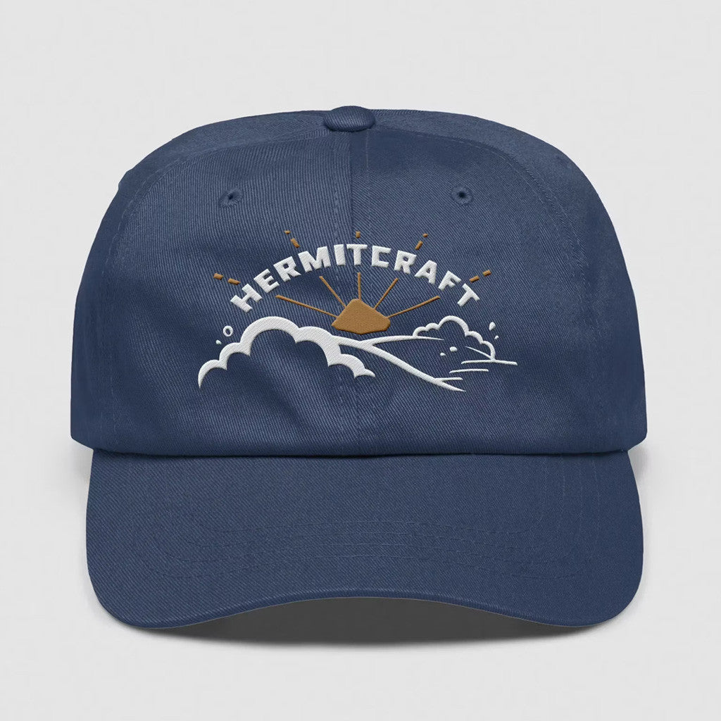 Hermitcraft Merch Navy Sunrise Hat Embroidered Gift For Boyfriend - Lilybirchmarket