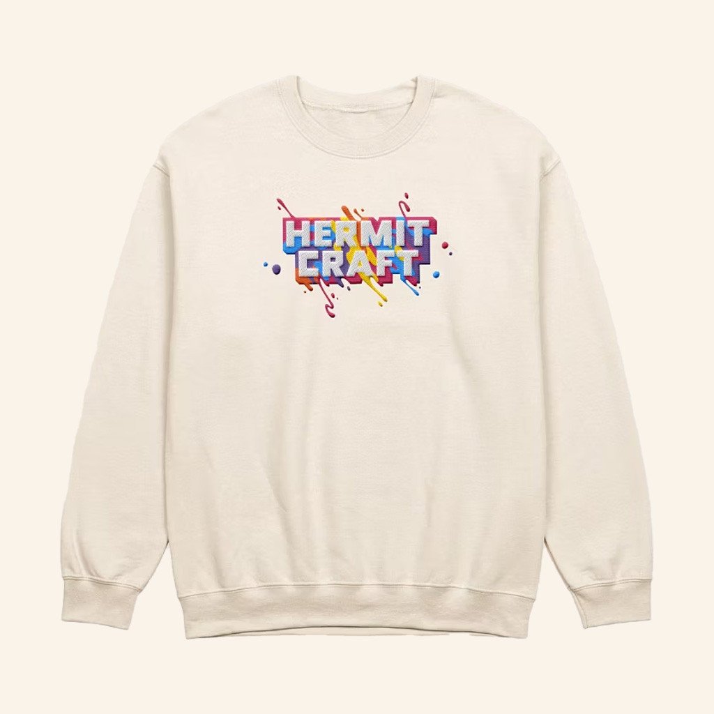 Hermitcraft Merch Paint Splatter Crewneck Sweatshirt Gifts For Friends - Lilybirchmarket