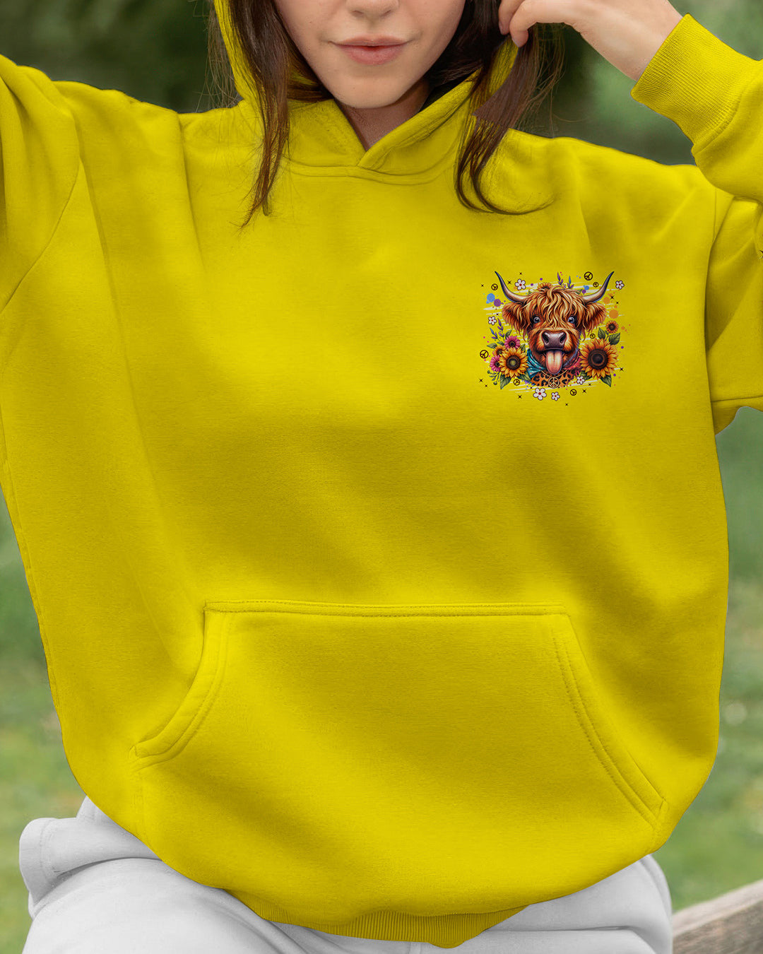 Highland Cow Apparently I Have An Attitude Hoodie Sunflower And Peace Pullover Gift For Women - Lilybirchmarket