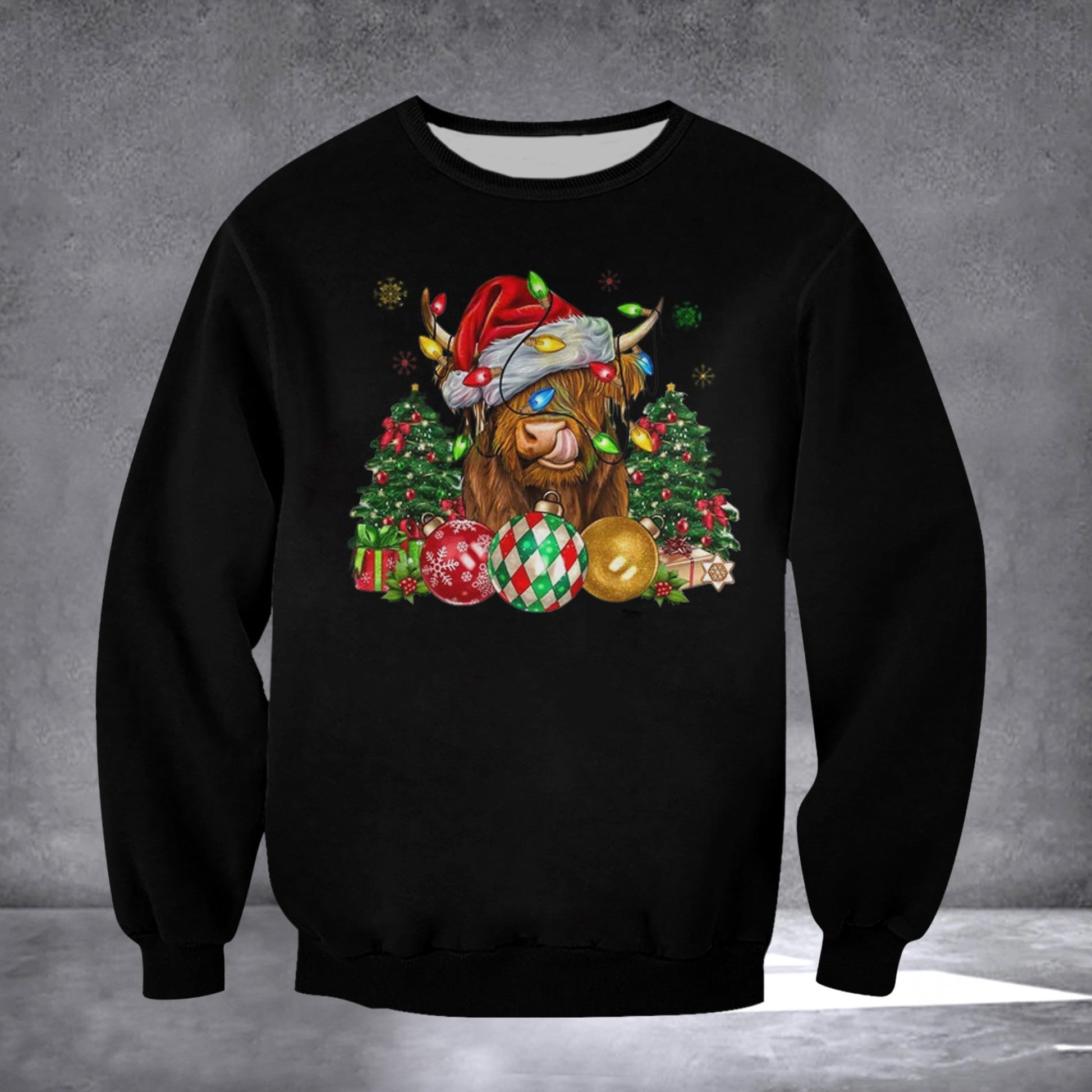 Highland Cow Christmas Sweatshirt Funny Xmas Clothing Gifts For Highland Cow Lovers - Lilybirchmarket
