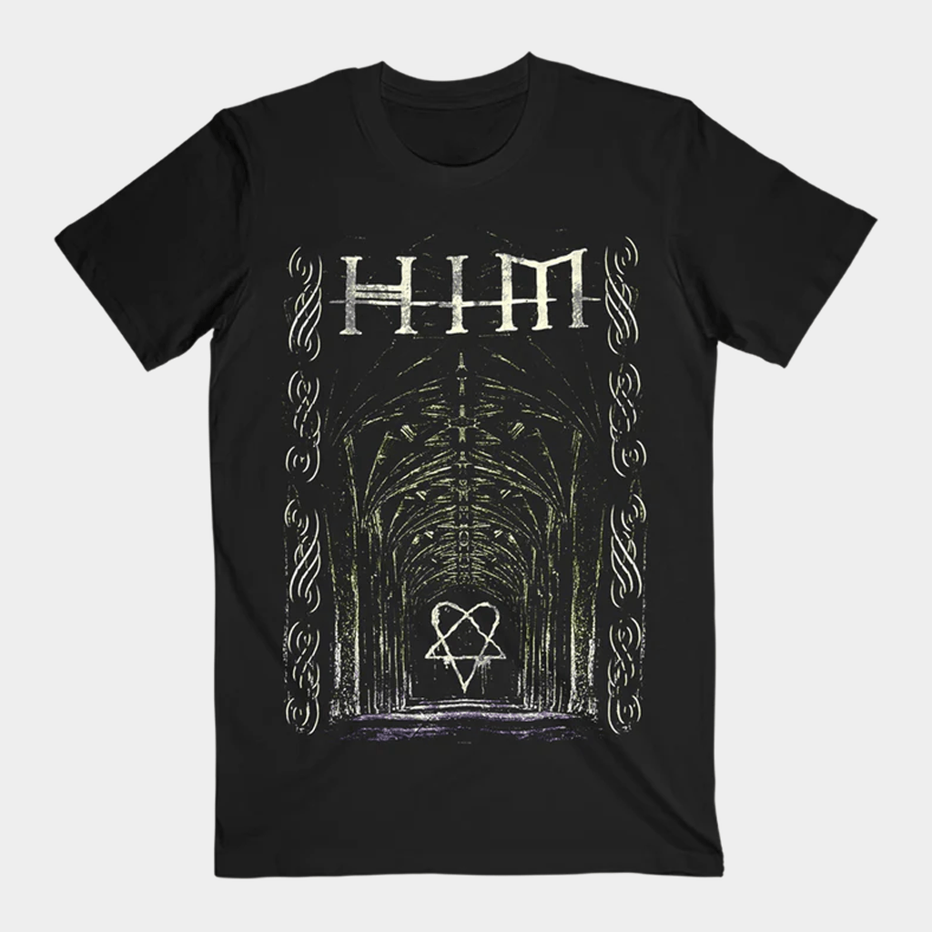 HIM Merch Arch T-Shirt Black HIM Shirt Best Gifts For Rock Music Lovers - Lily Birch Market