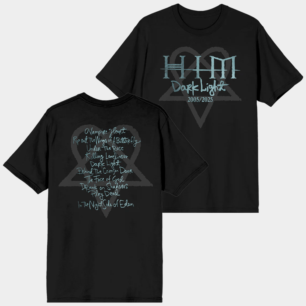 HIM Merch Dark Light Tracklist T-Shirt Gift Ideas For Rock Music Lovers - Lily Birch Market