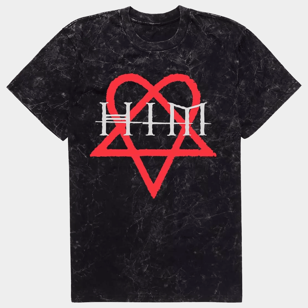 HIM Merch Heartagram Mineral Wash T-Shirt Music Gift Ideas For Guys - Lily Birch Market