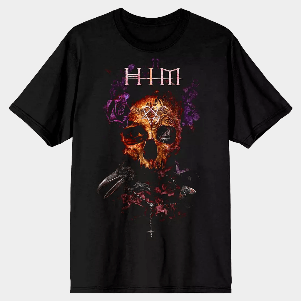 HIM Merch Skull And Raven T-Shirt Music Gift Ideas For Guys - Lily Birch Market
